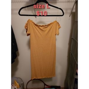 Striped off shoulder dress